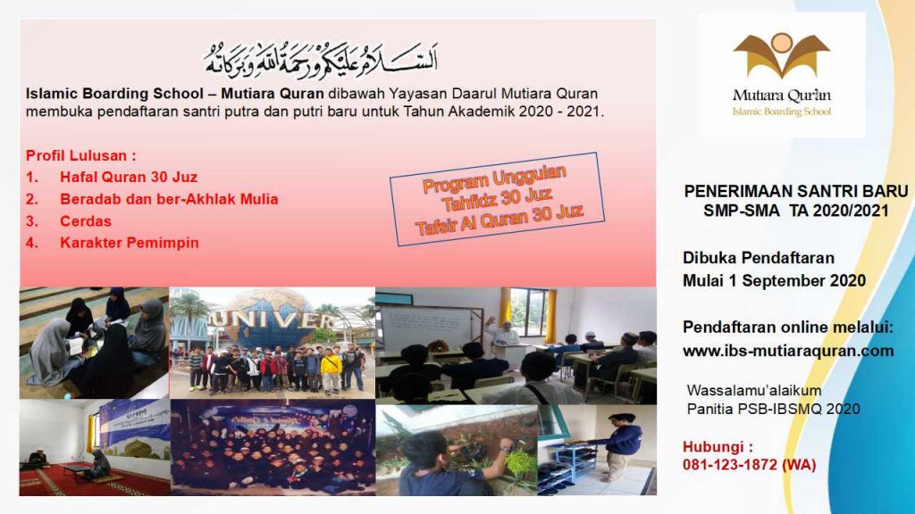 Pendaftaran Pondok Pesantren Al Ashriyyah Nurul Iman